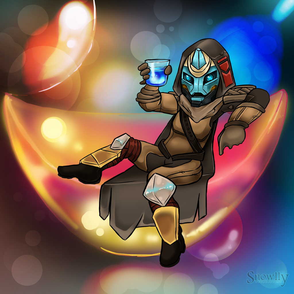 Cayde-6 drinking by Snowlly.
