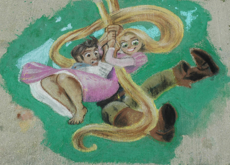 Tangled chalk art practice