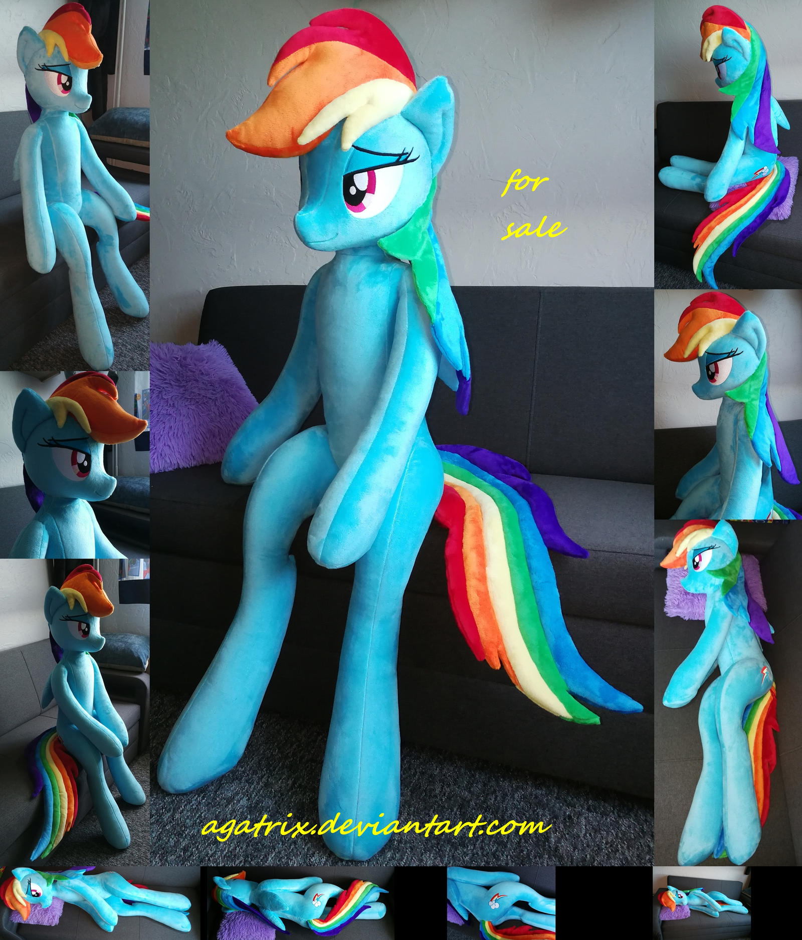 Life size (sitting/laying down) Rainbow Dash plush