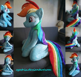 Life size (sitting) Rainbow Dash plush