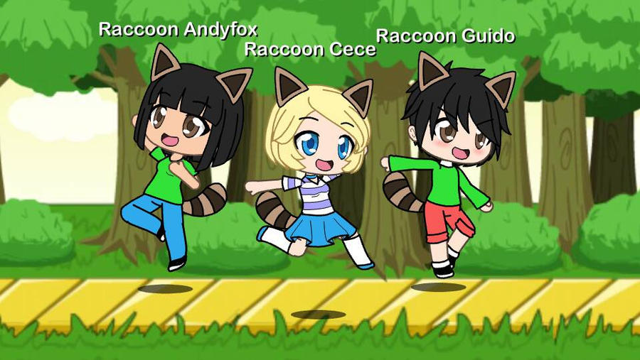 Andy Raccoon Trio raccoon power by AndyfoxMario on DeviantArt