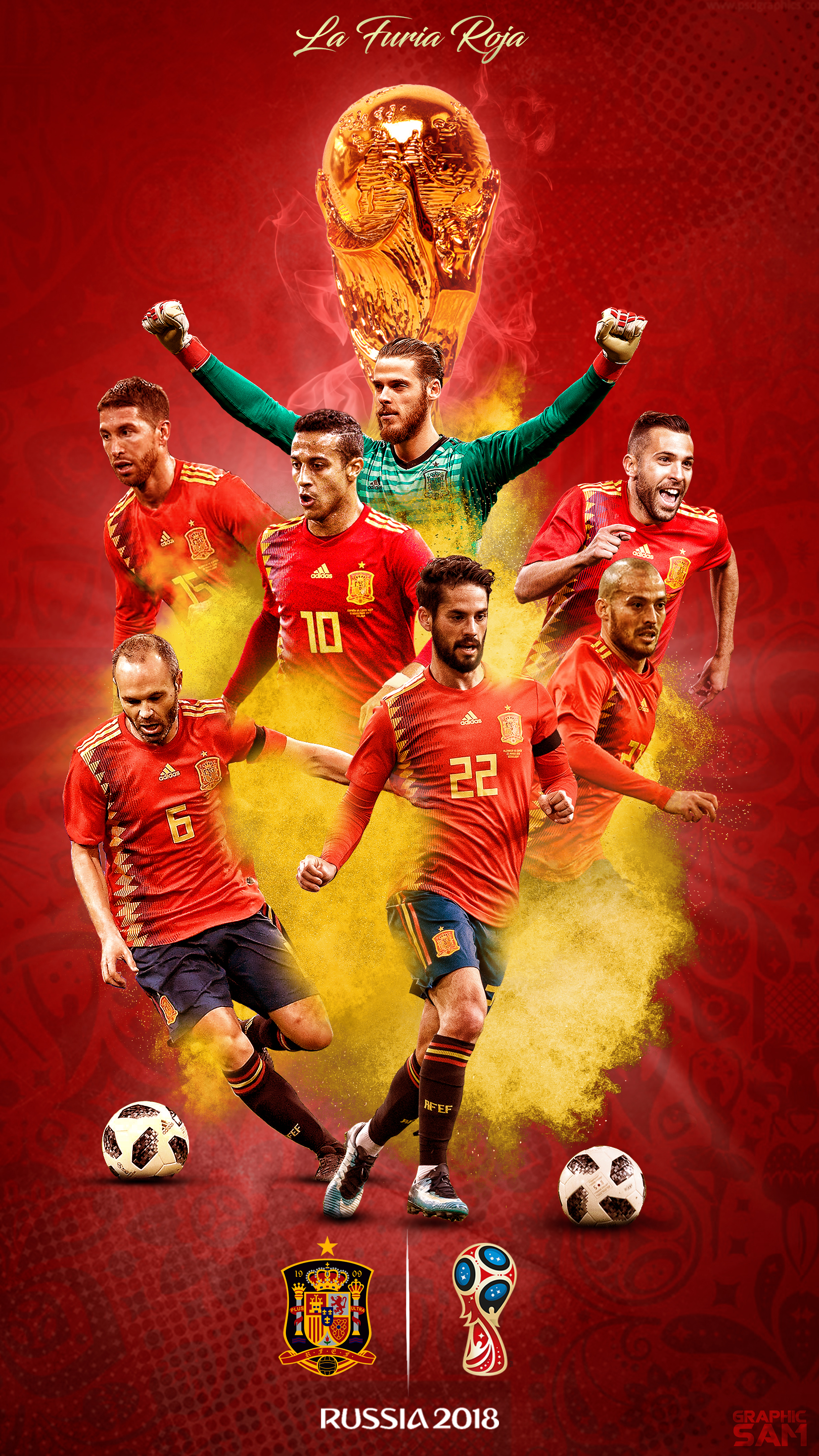 Spain World Cup 2018 Phone Wallpaper by GraphicSamHD on DeviantArt