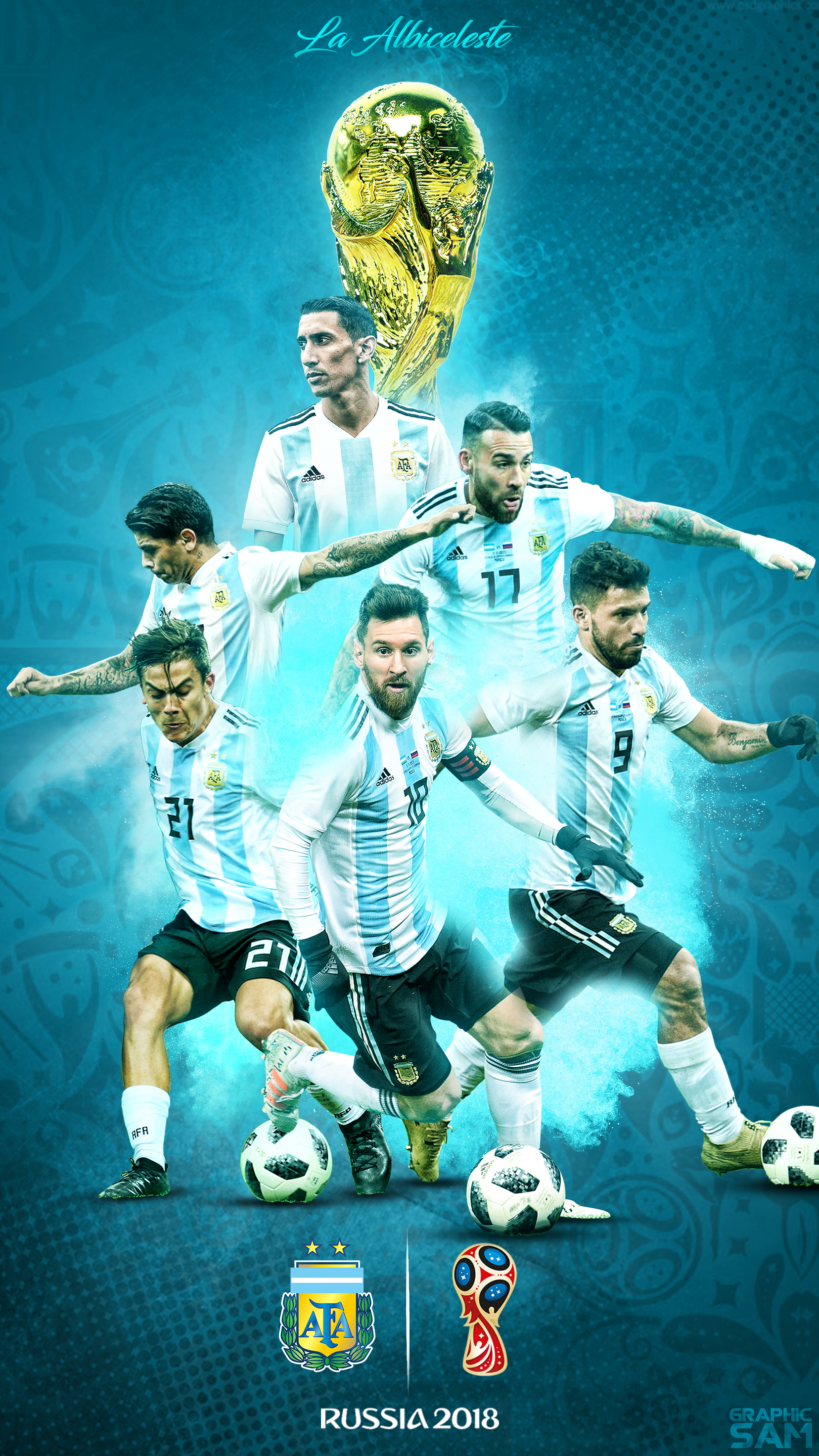 Truy cập GraphicSamHD để tải hình nền điện thoại Argentina World Cup 2018 độc đáo và thu hút người xem. Hãy tận hưởng bầu không khí của World Cup cùng Argentina thông qua thiết kế đẹp mắt này.