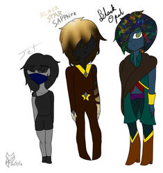 Jet, Black Star Sapphire and Black Opal