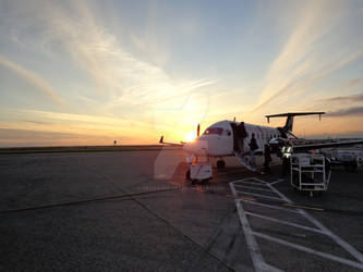 Sunset at the airport