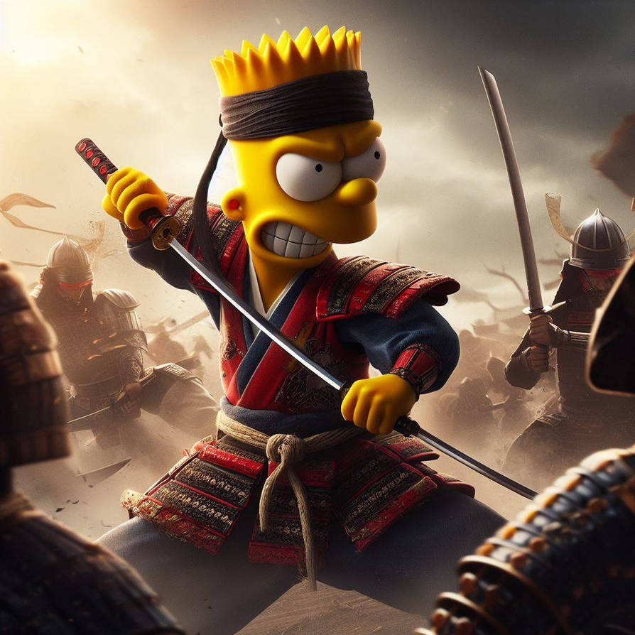 Bart samurai by betoz666 on DeviantArt