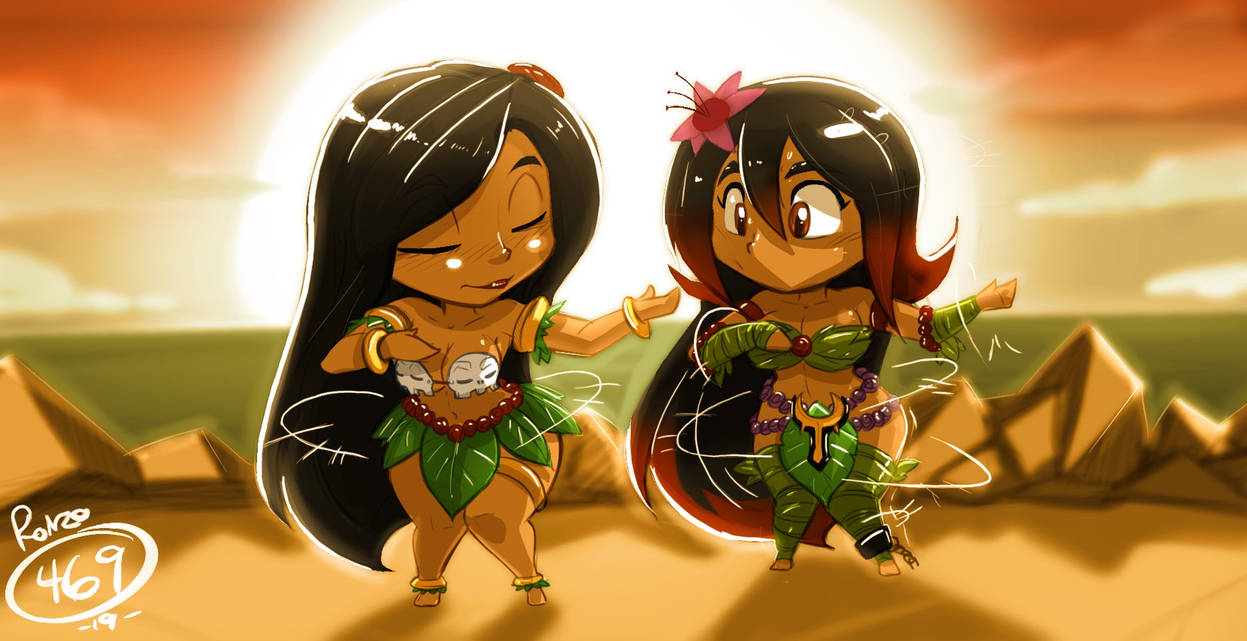 Dance Lessons With Hula Girl (color) by Shonuff44