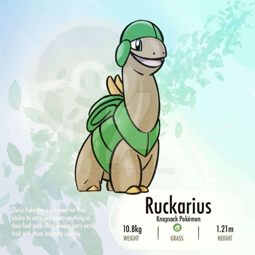 Pokemon Ruckus Ruckarius the Knapsack Pokemon by BlueCea on DeviantArt