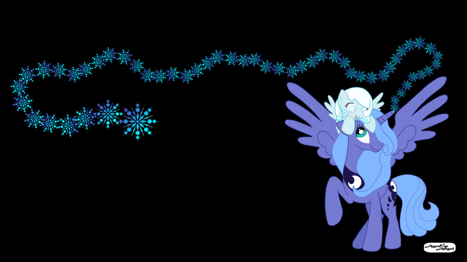 Princess Luna and Snowdrop WallpaperByAgnessAngel