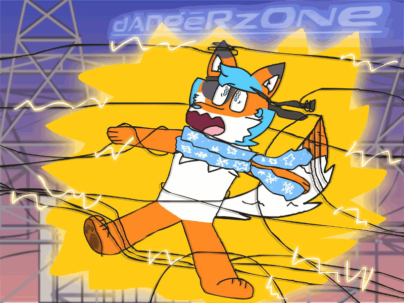 Getting Stuck Animation stuck in power lines (animated gif + flashy) by dangerzonee on DeviantArt