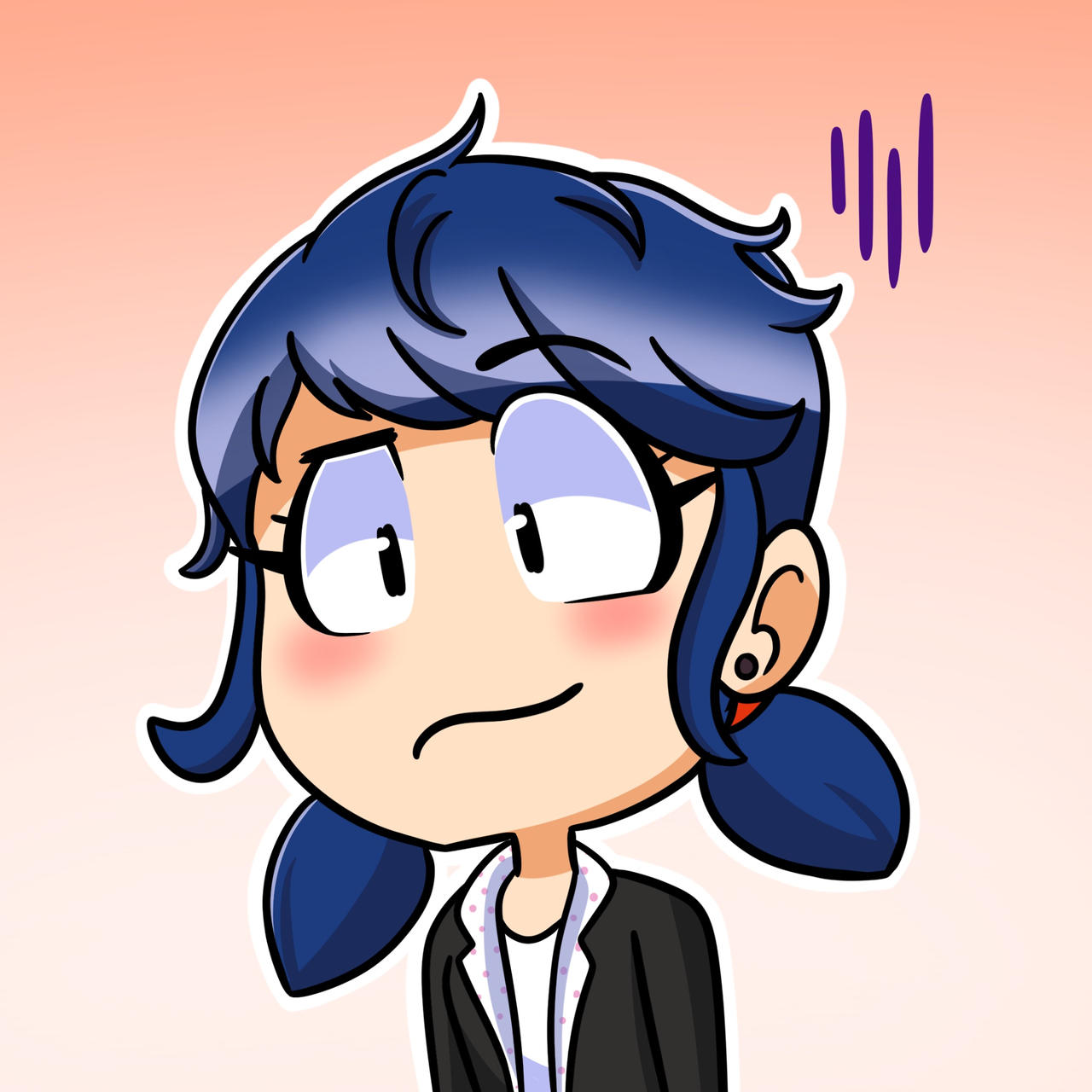 marinette w/ messy hair situations by douxificarted on DeviantArt