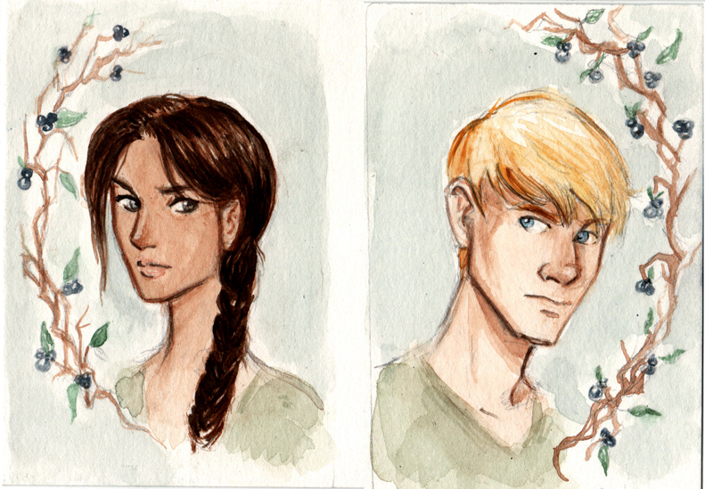 Watercolor Hunger Games Portraits
