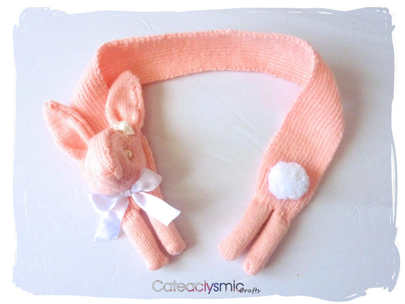 Pink Pearl Bunny Scarf