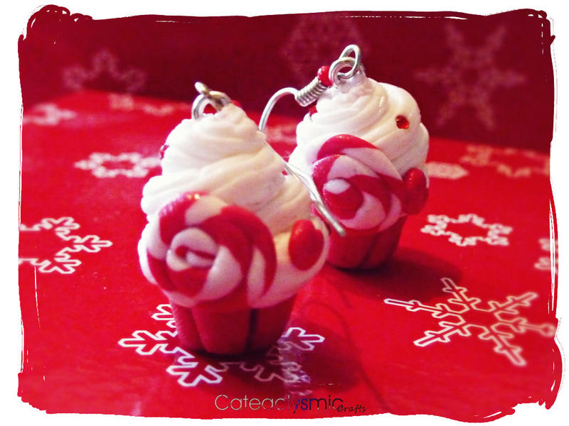 Christmas Candy Cupcake Earrings