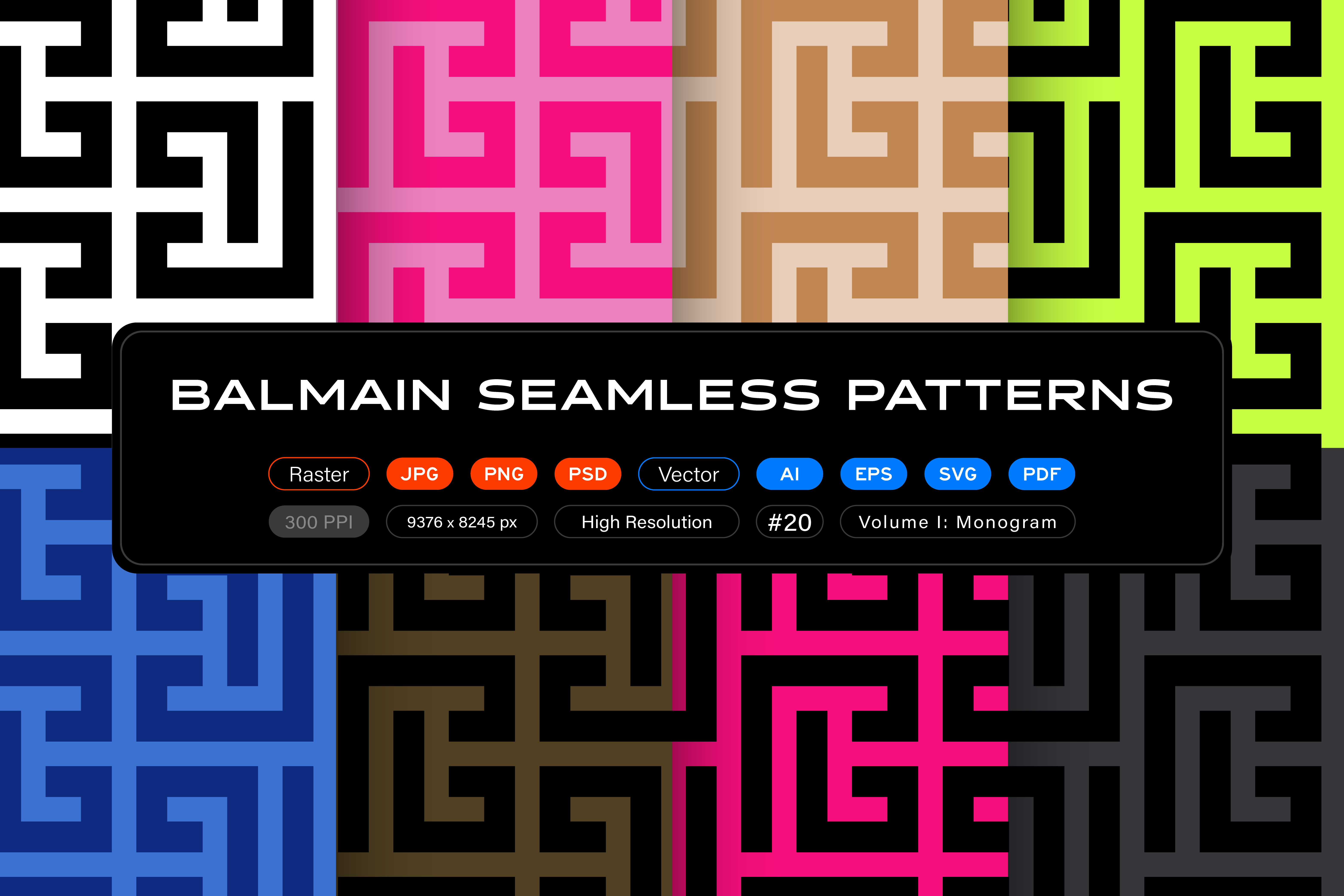 Balmain Graphics Balmain Seamless Patterns, Vol. 3: Logo Print by itsfarahbakhsh on ...