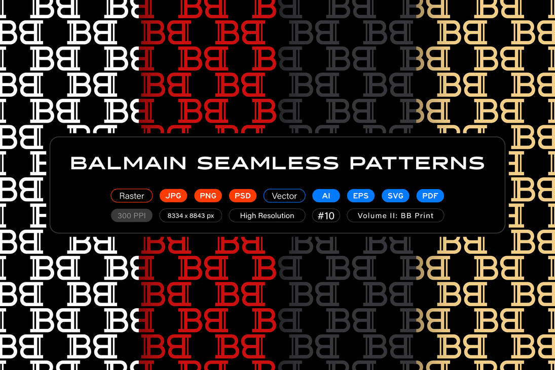 Balmain Logo Change Balmain Seamless Patterns, Vol. 3: Logo Print by itsfarahbakhsh on ...