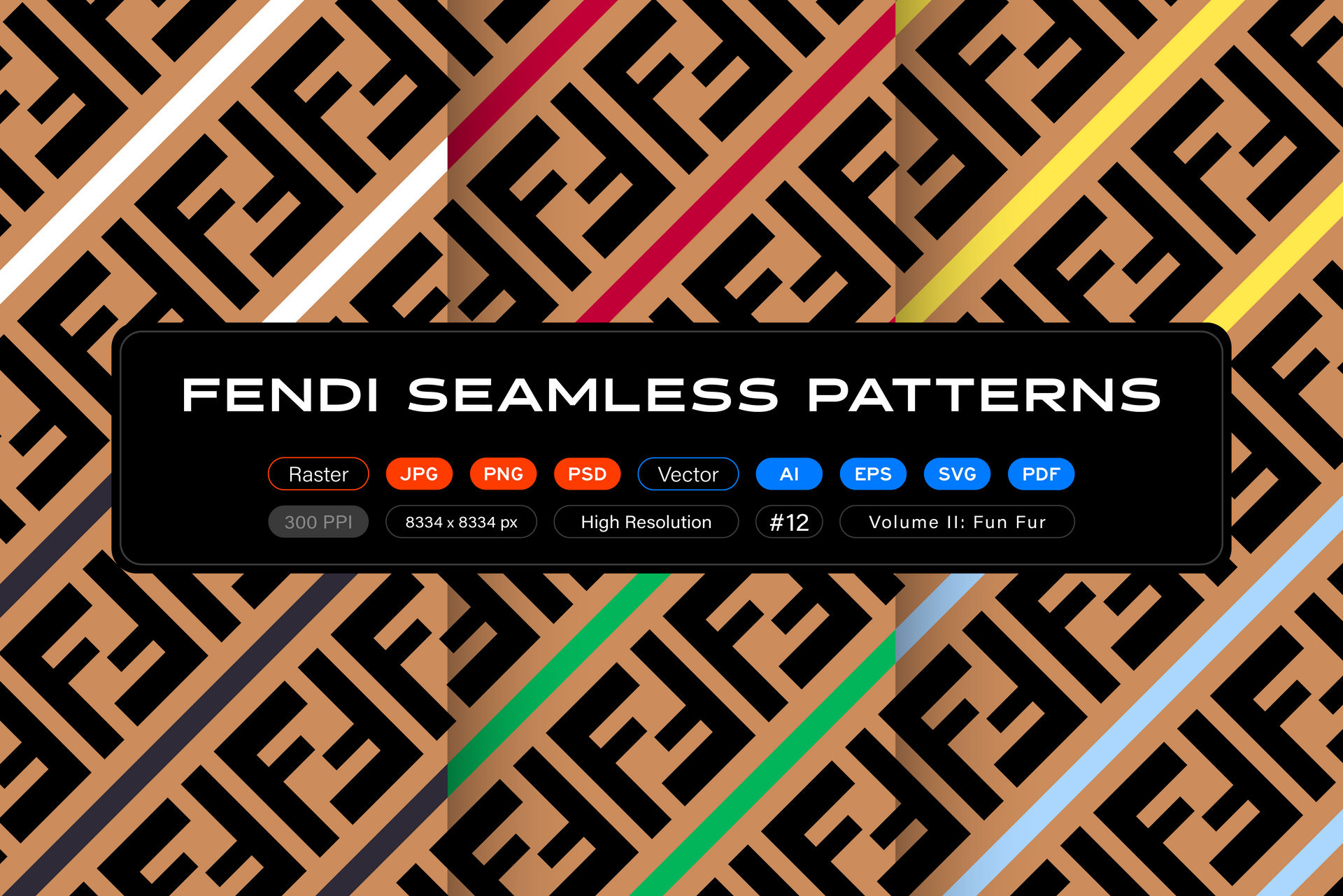 Pattern Fendy Fendi Seamless Patterns, Vol. 1: Fun Fur by itsfarahbakhsh on DeviantArt