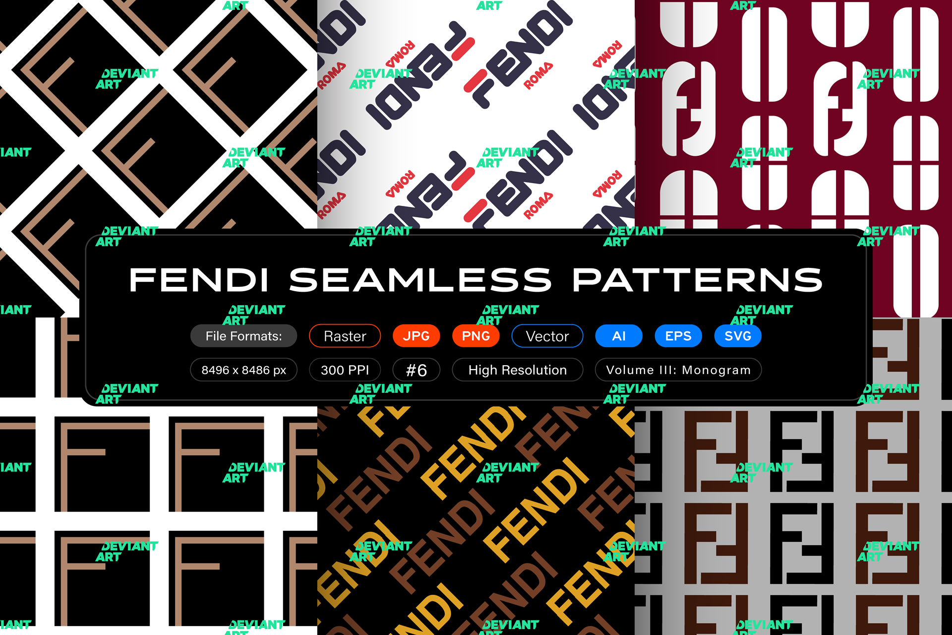 Red Fendi Pattern Fendi Seamless Patterns, Vol. 3: Monogram by itsfarahbakhsh on DeviantArt