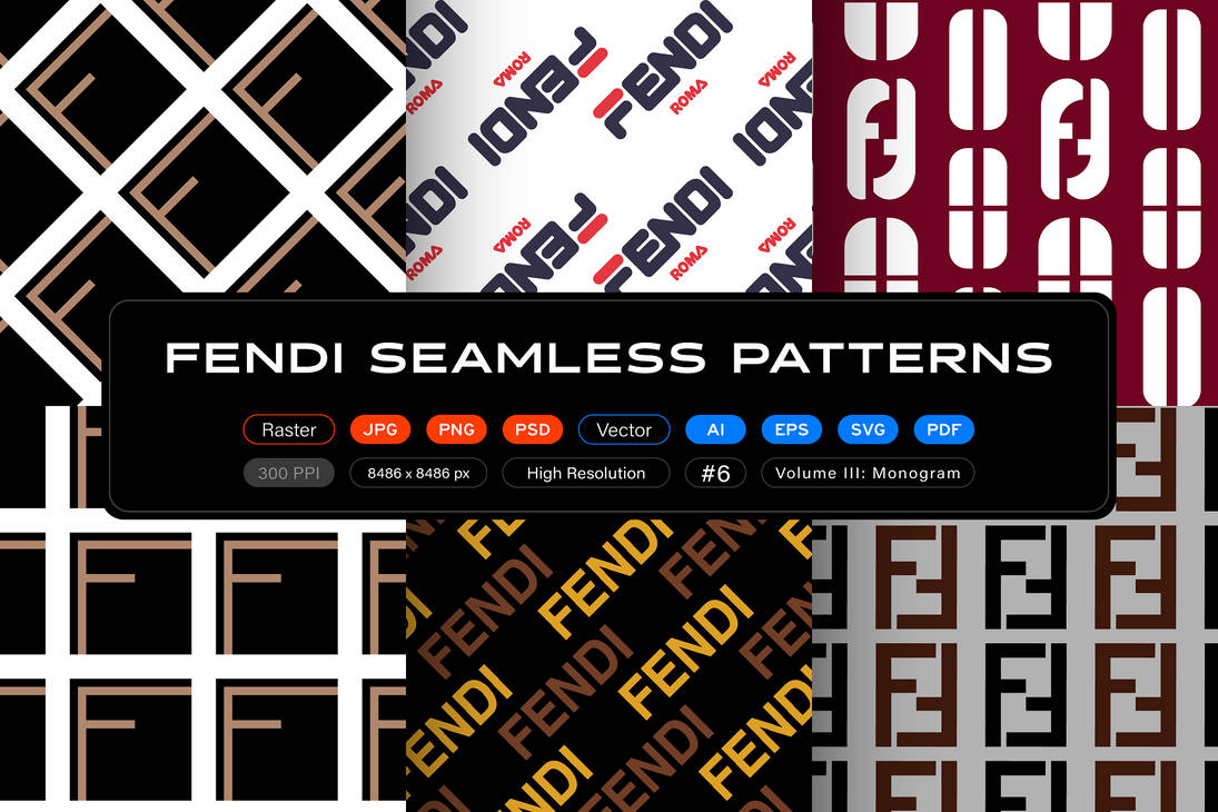 Pattern Fendy Fendi Seamless Patterns, Vol. 3: Monogram by itsfarahbakhsh on DeviantArt