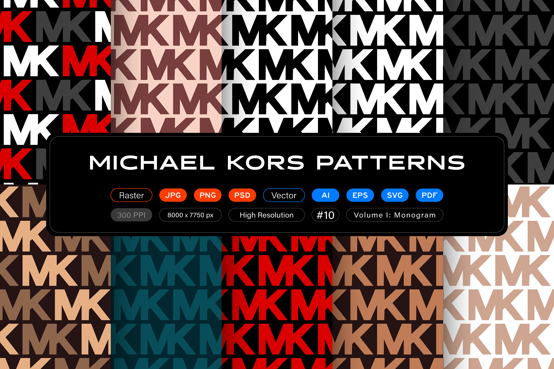 Michael Kors Patterns, Vol. 1: Monogram by itsfarahbakhsh on DeviantArt