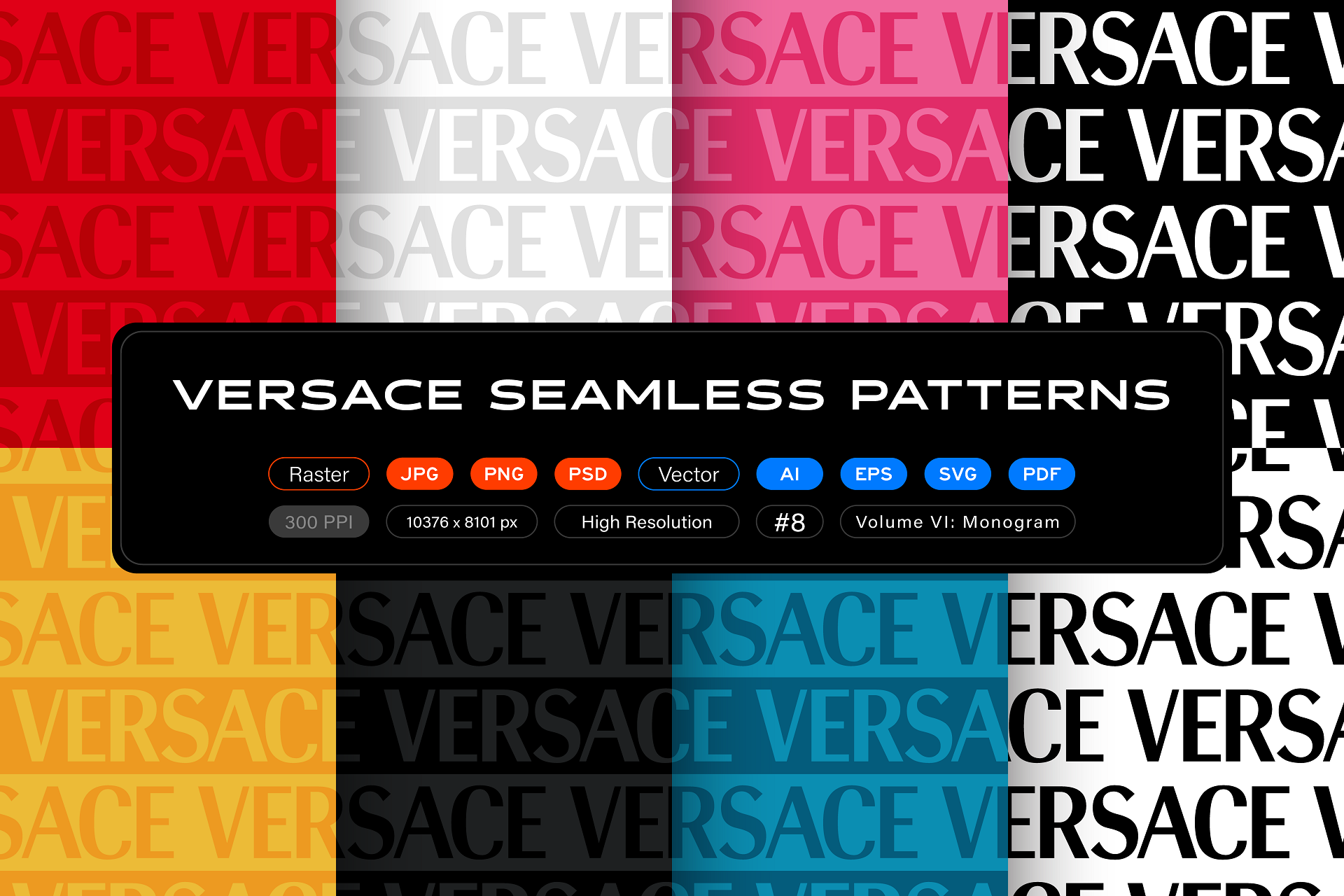 Versace Seamless Patterns, Vol. 6: Monogram by itsfarahbakhsh on DeviantArt