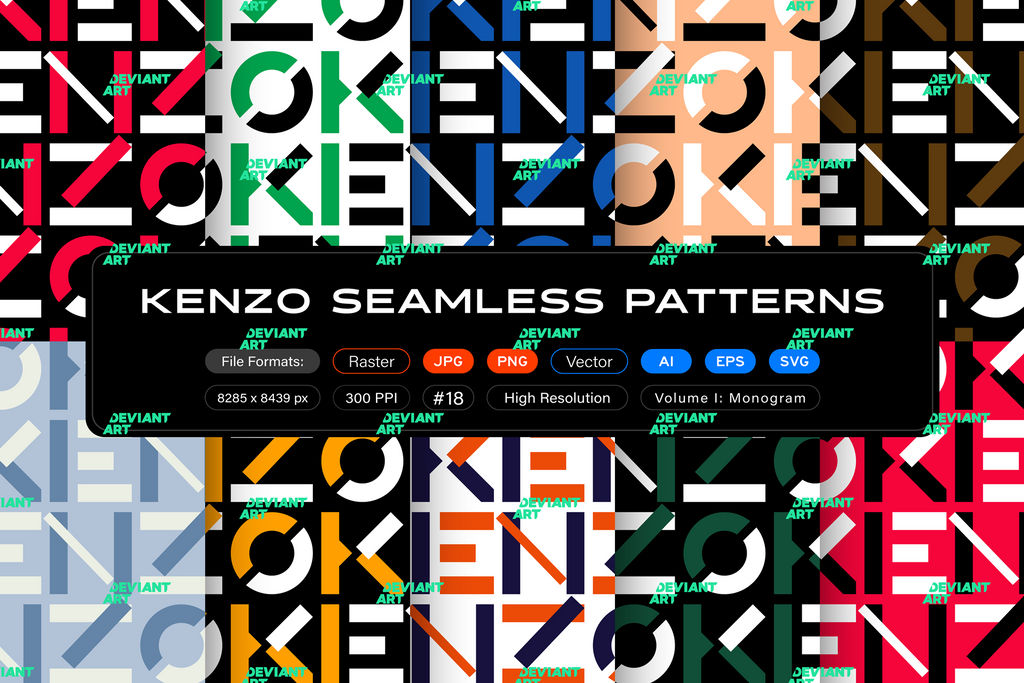 Kenzo Seamless Patterns, Vol. 1: Monogram by itsfarahbakhsh on DeviantArt
