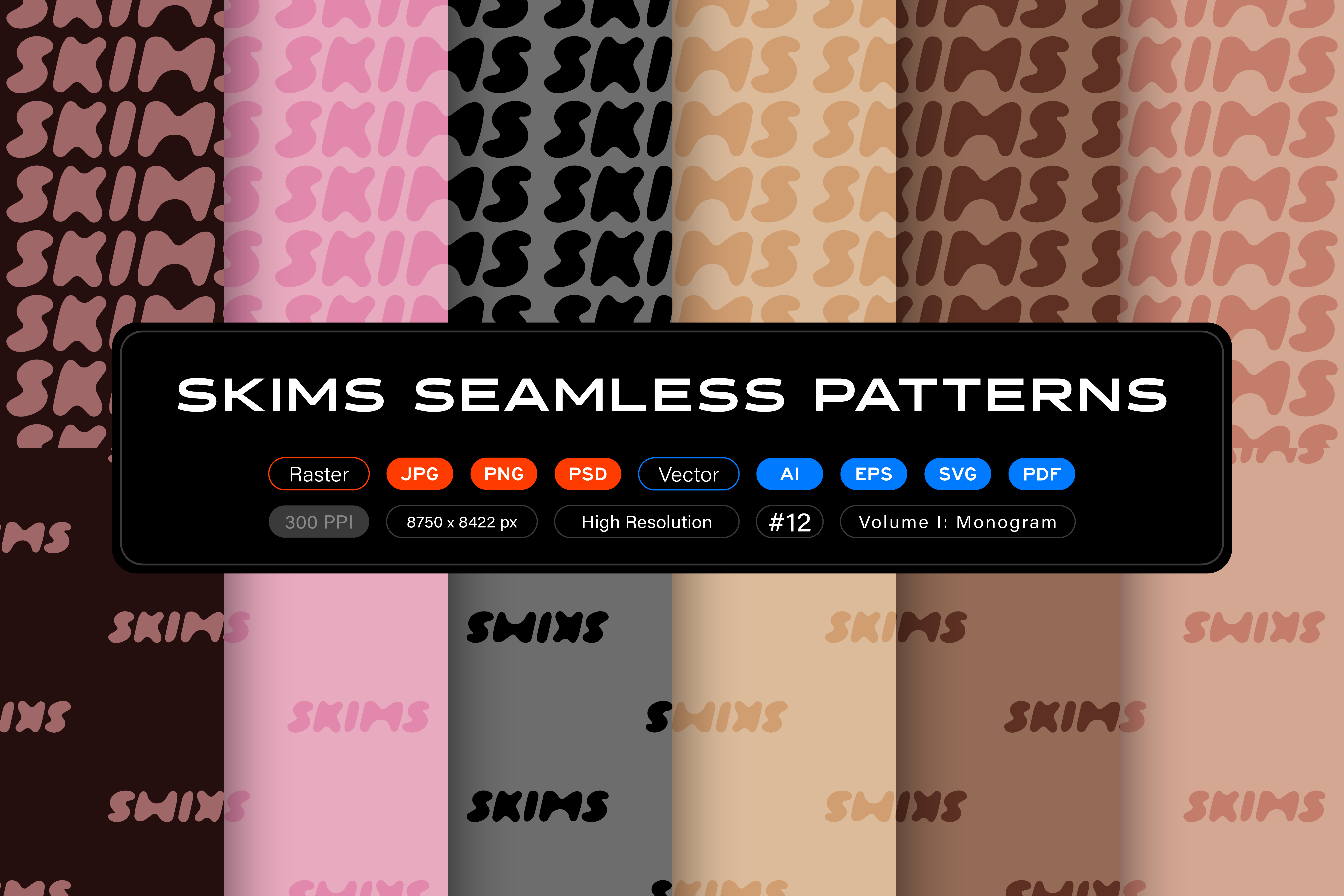 Skims Codeing Skims Seamless Patterns, Vol. 1: Monogram by itsfarahbakhsh on DeviantArt