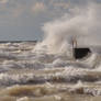 Wave against Breakwall