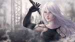 A2 - Nier automata + speedpaint by MilanaMill