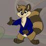 Raccoon in a jacket - color