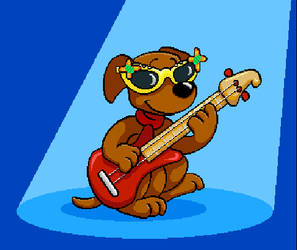 Pep the dog rock n roll