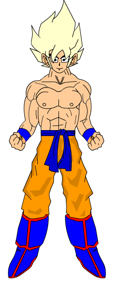 naive-heron903: The muscular Goku who was without a shirt was