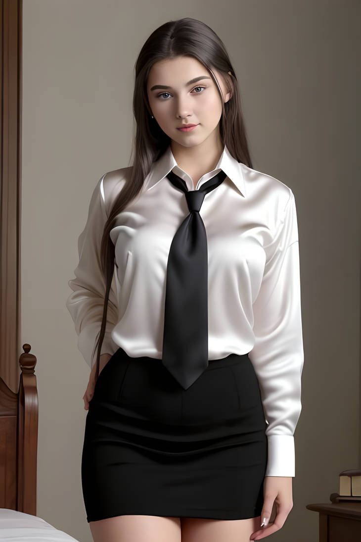 Silk shirt, tie and pencil skirt by daveresta on DeviantArt