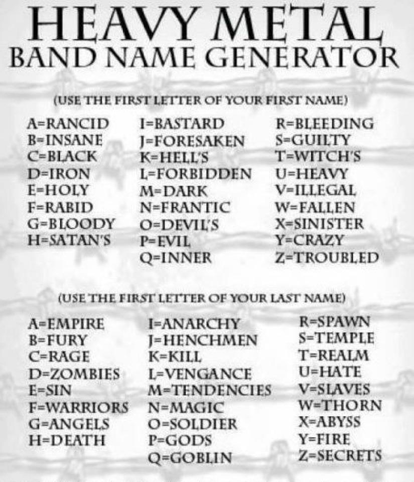 Metal name generic generator band Generic Metal