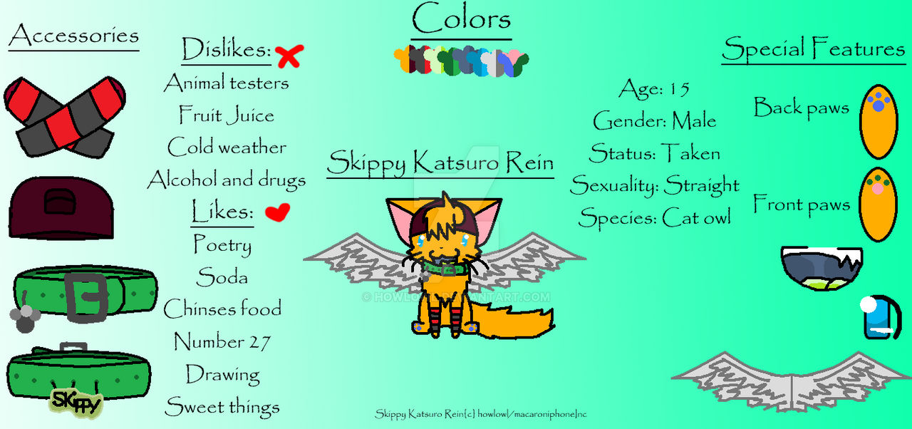 New Skippy ref sheet by howlowl on DeviantArt