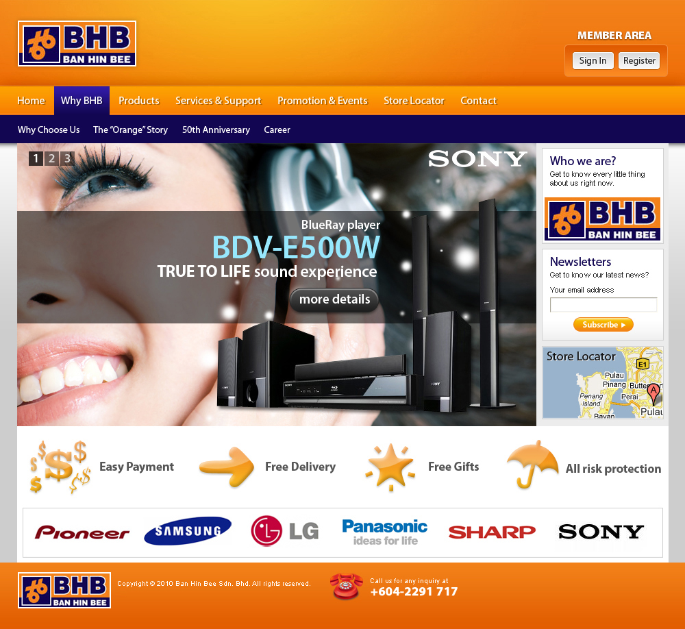 BHB website mockup