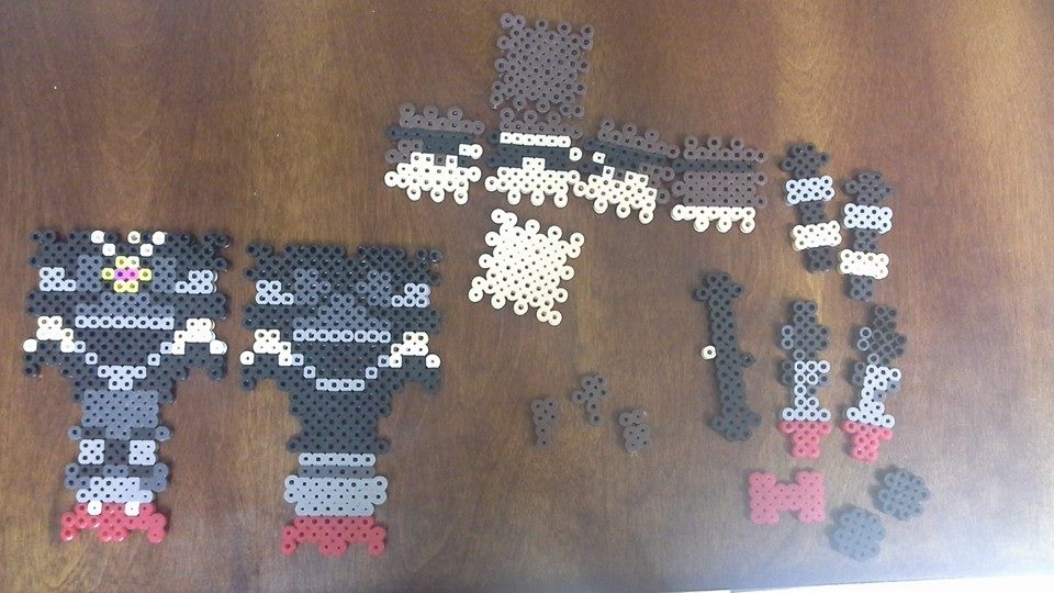 3D Skydoesminecraft perler parts