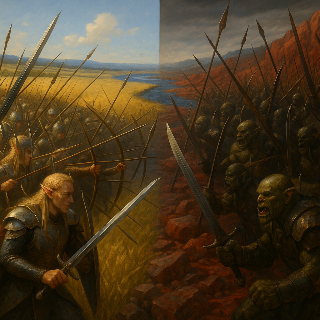 Battle between elves and orcs by peregrino-notas on DeviantArt