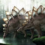 Stegosaurus-forest scene