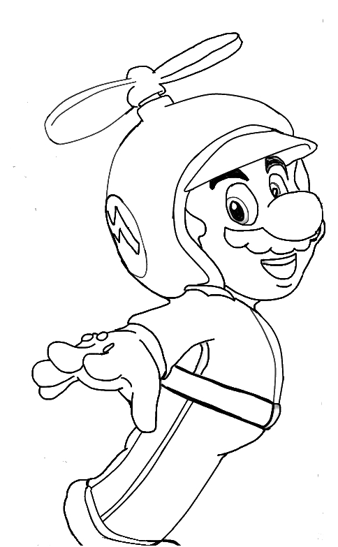 Mario Propeller hat lineart