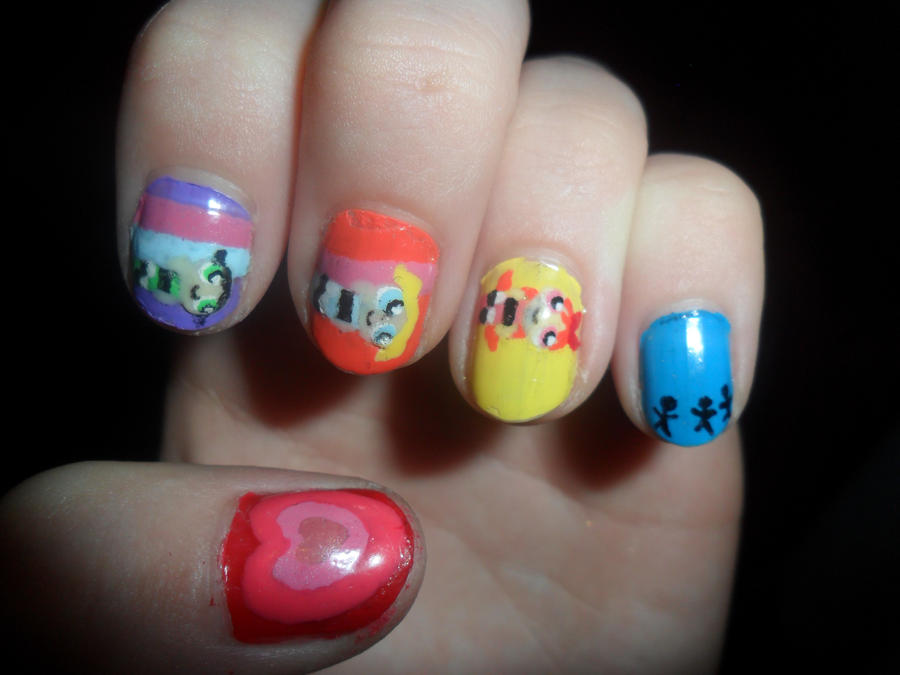 Powerpuff Girls nails