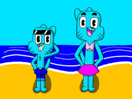 At the Beach with Gumball and Nicole