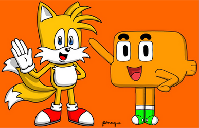 Arte imagina personagens de O Incrível Mundo de Gumball como Sonic e Tails