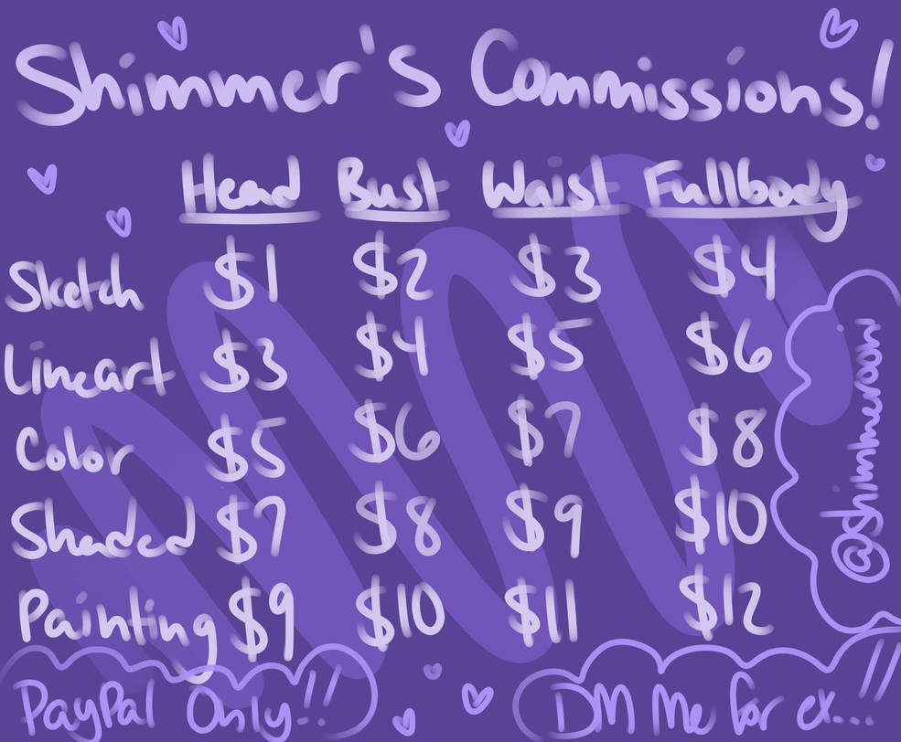 updated commission prices!!