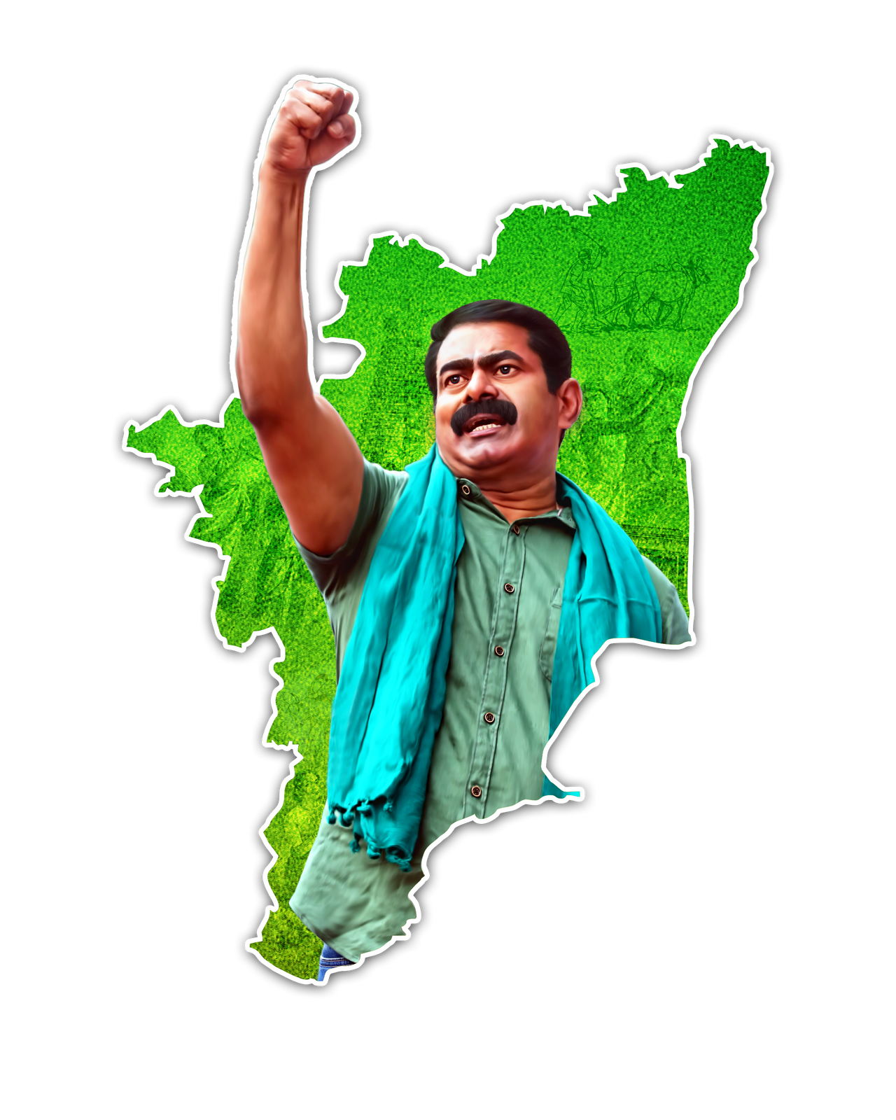 Seeeman TamilNadu Map with ANNAN Seeman Oil Painting Naam by NaamTamilarKatchi ...