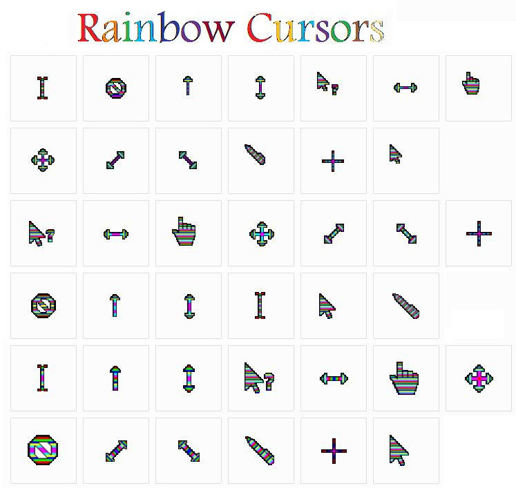 Rainbow Cursors Set V1 by TBD by GLBT-Pride-Club on DeviantArt