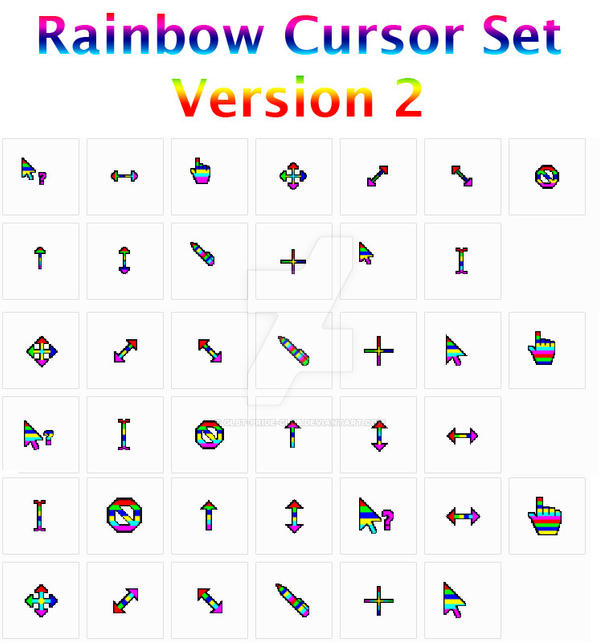 Rainbow Cursor Set V2 by TBD by GLBT-Pride-Club on DeviantArt