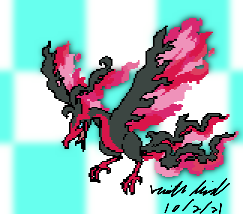 Pixel Galarian Moltres (Pokemon) by ArchangelVampire on DeviantArt