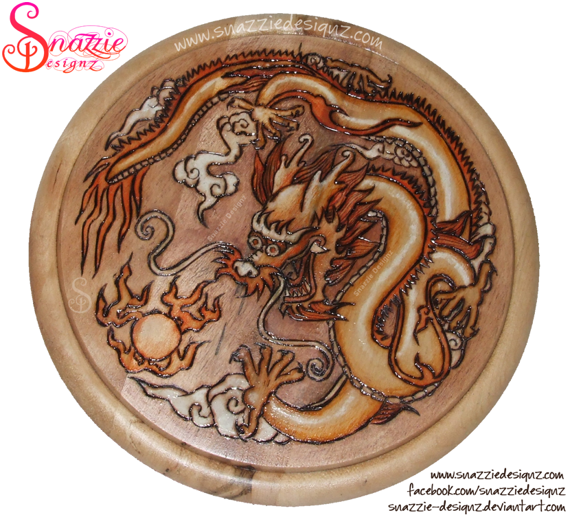 Dragon Pyrograph (Woodburning)