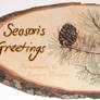 Seasons Greetings Pyrograph (Woodburning)